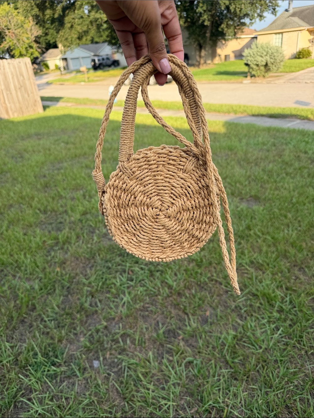 Forever 21 Woven Round Straw Crossbody Bag - Natural